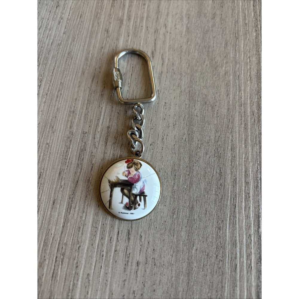 Vintage genuine HUMMEL Two-Sided keychain Goebel Germany‎
